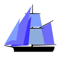 Cutter (boat): single mast, gaff rigged mainsail and square-rigged topsail, two or more headsails