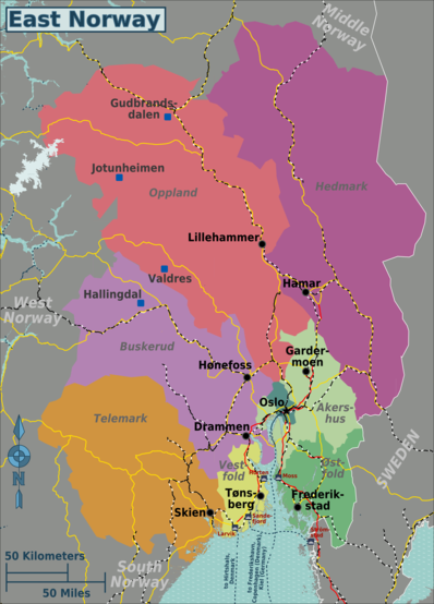 Map of East Norway