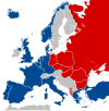 Mapa de la Guerra Freda a Europa