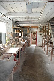 Workshop in the Leach Pottery, St. Ives, Cornwall