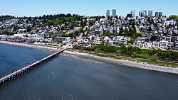 Aerial view of White Rock's waterfront