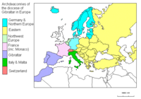 Map of the Diocese in Europe