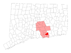 Location within Middlesex County, کنیکٹیکٹ