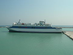 Ionian Star Ship in the port of Zakynthos, Greece