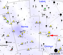 Map showing the location of NGC 5823 NGC 5823 map.png