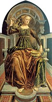 Temperance from the Seven Virtues, 1469–1470, Uffizi (and the other five Piero was commissioned to do).
