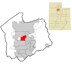 Location in Salt Lake County and the state of Utah.