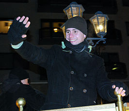 Sam Gooris tijdens VTM kerstparade in Genk, 2008