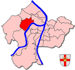 Lage des Stadtteils Koblenz-Metternich