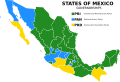 Mexican States by governing party