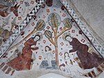 Medieval wallpainting in Äspö church, Sweden.