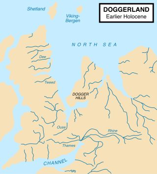 <span class="mw-page-title-main">Doggerland</span> Landmass currently beneath the North Sea that connected the British Isles to mainland Europe