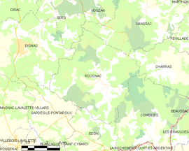 Mapa obce Rougnac