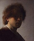 A young Rembrandt (c. 1628) when he was 22. Partly an exercise in chiaroscuro. Rijksmuseum