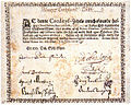 Image 30The first paper money in Europe, issued by the Stockholms Banco in 1666. (from Banknote)