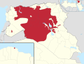 Image 7In red: the area controlled by the Islamic State of Iraq and the Levant (ISIL) proto-state in December 2014 (from 2010s)