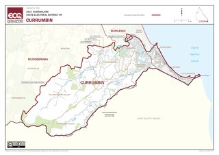 <span class="mw-page-title-main">Electoral district of Currumbin</span> State electoral district of Queensland, Australia