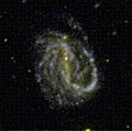 NGC 7479 imagée dans l'ultraviolet par le télescope spatial GALEX.