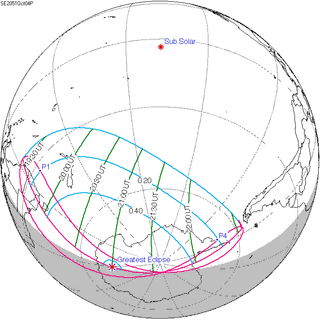 <span class="mw-page-title-main">Solar eclipse of October 4, 2051</span> Future partial solar eclipse