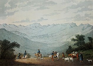 Descending from the Sneeuberge, a scene near Graaff-Reinet, by Burchell