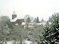 Het dorp in winter.