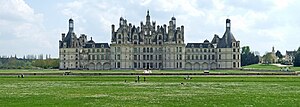 Panorama of Château de Chambord, France.