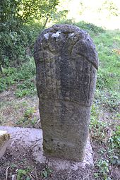 Copie de la statue-menhir de la Prade (verso)