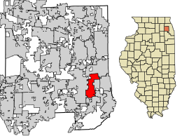 Location of Westmont in DuPage County, Illinois.
