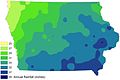 Image 8Iowa annual rainfall, in inches; as of 2009 (from Iowa)