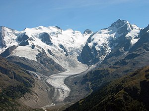 Morteratschgletscher (2007) mit Bellavista und Piz Bernina