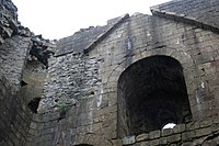 A window in a stone wall.