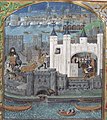 Image 25A depiction of the imprisonment of Charles, Duke of Orléans in the Tower of London, from a 15th-century manuscript. Old London Bridge is in the background (from History of London)