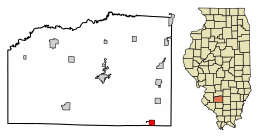 Location of Du Bois in Washington County, Illinois.