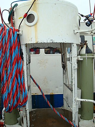 <span class="mw-page-title-main">Diving bell</span> Chamber for transporting divers vertically through the water