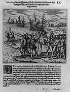 Columbus landing on Hispaniola, Dec. 6, 1492; greeted by Arawak Indians.jpg