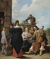 A Family Concert on a Terrace label QS:Len,"A Family Concert on a Terrace" label QS:Lpl,"Rodzinny koncert na tarasie" 1640s date QS:P,+1640-00-00T00:00:00Z/8 . oil on canvas medium QS:P186,Q296955;P186,Q12321255,P518,Q861259 . 41.5 × 35 cm. Private collection institution QS:P195,Q768717