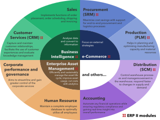 <span class="mw-page-title-main">Enterprise resource planning</span> Corporate task of optimizing the existing resources in a company