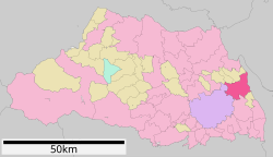 Location of Kasukabe in Saitama Prefecture