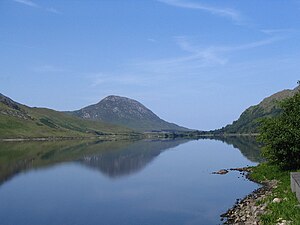 Diamond Hill, viewed from Kylemore Lough in the northeast.