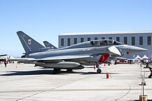 A No. 1 Squadron Eurofighter Typhoon T3 at the 2015 Malta International Airshow.