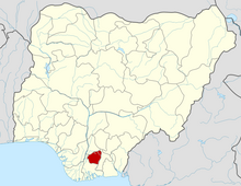 Imo State shown in red