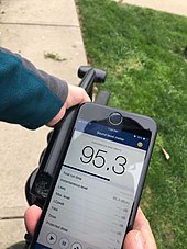 Measuring the noise level from a leaf blower using the NIOSH Sound Level Meter app NoiseLevel LeafBlower.jpg