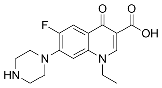 <span class="mw-page-title-main">Norfloxacin</span> Chemical compound, antibiotic