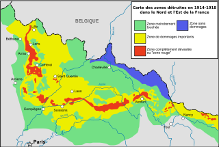 <span class="mw-page-title-main">Zone rouge</span> Environmentally devastated WWI battlefields in France