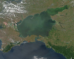 Image satellite de la mer d'Azov.