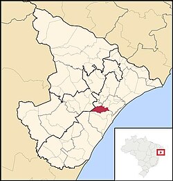 Location of Laranjeiras in Sergipe