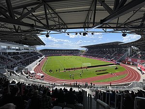 Stadionul Municipal am 22. April 2023 beim Spiel FC Hermannstadt gegen den FC Argeș Pitești (2:1)