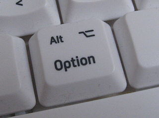 <span class="mw-page-title-main">Option key</span> Modifier key present on Apple keyboards