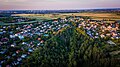 Aerial photo of Točná from above the gully