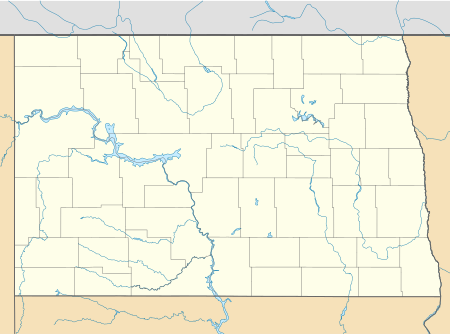Mapa konturowa Dakoty Północnej